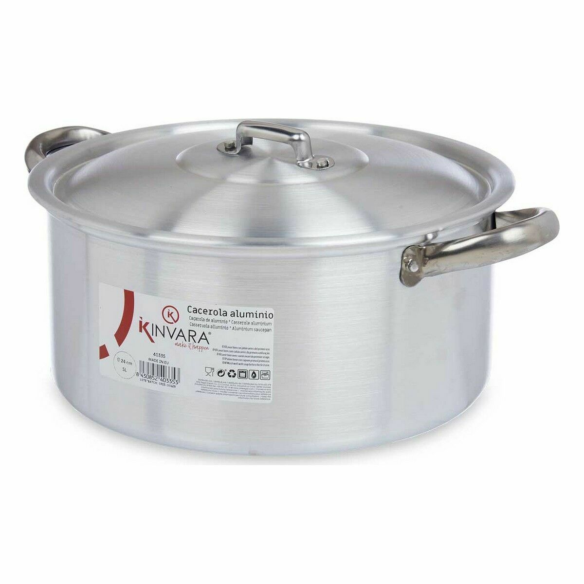 Casseruola con coperchio Kinvara Argentato 5 L 33 x 14,5 x 26 cm (10 Unità) - Immagine 2
