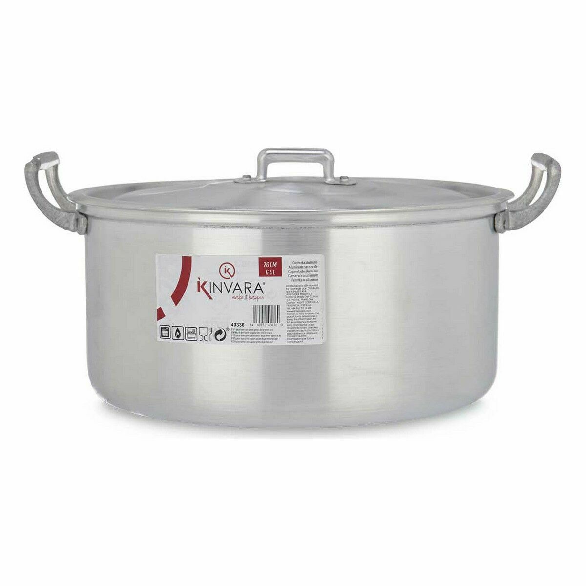Casseruola con coperchio Kinvara Argentato 6,5 L 35 x 16 x 28 cm (6 Unità) - Immagine 3
