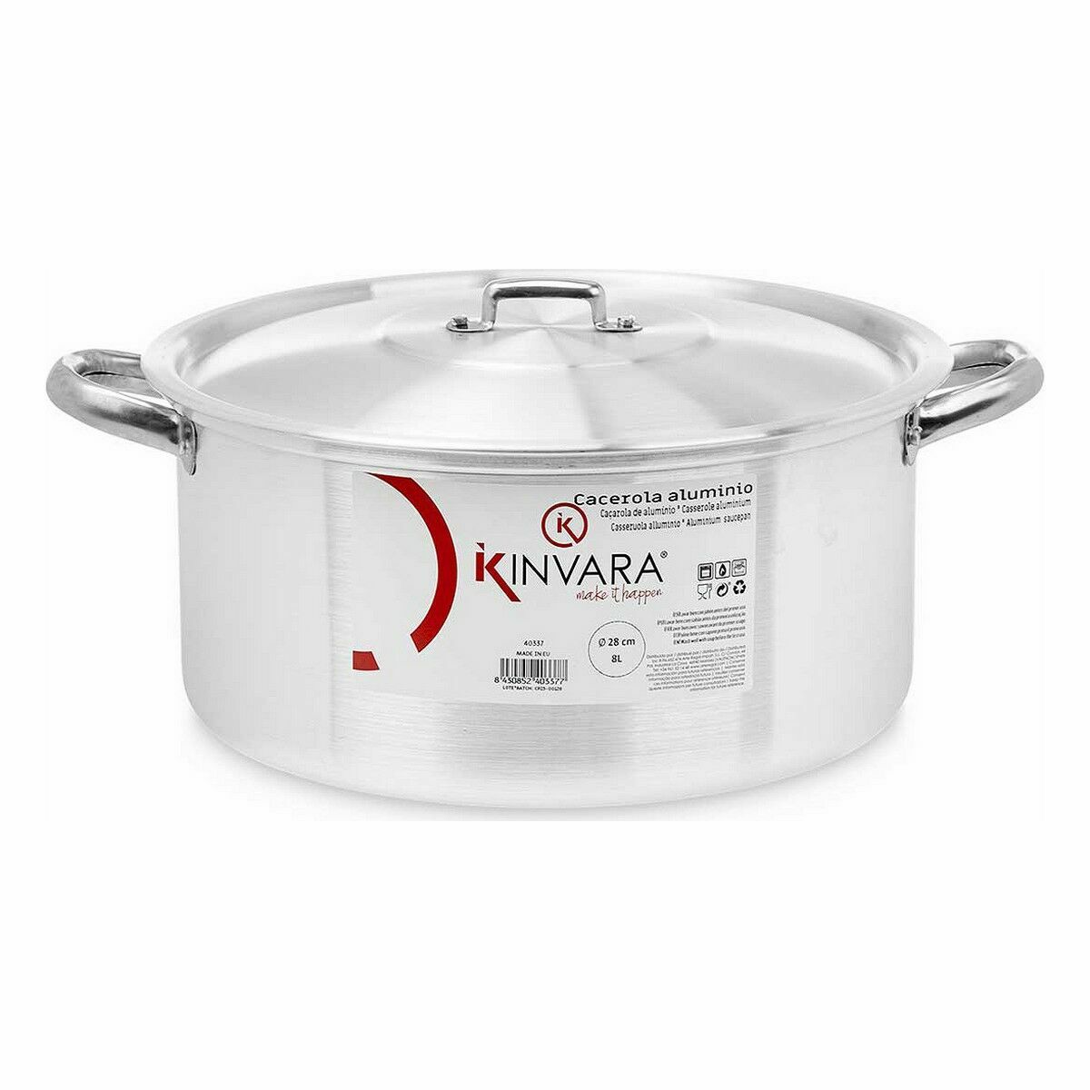 Casseruola con coperchio Kinvara Argentato 8 L 38 x 16 x 30,5 cm (6 Unità) - Immagine 3