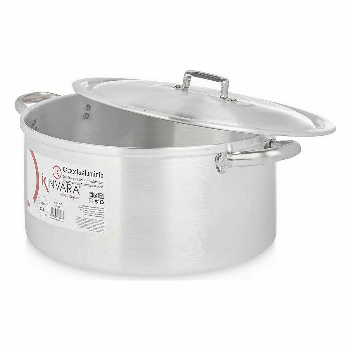 Casseruola con coperchio Kinvara Argentato 12,5 L 44 x 19 x 35 cm (3 Unità) - Immagine 3