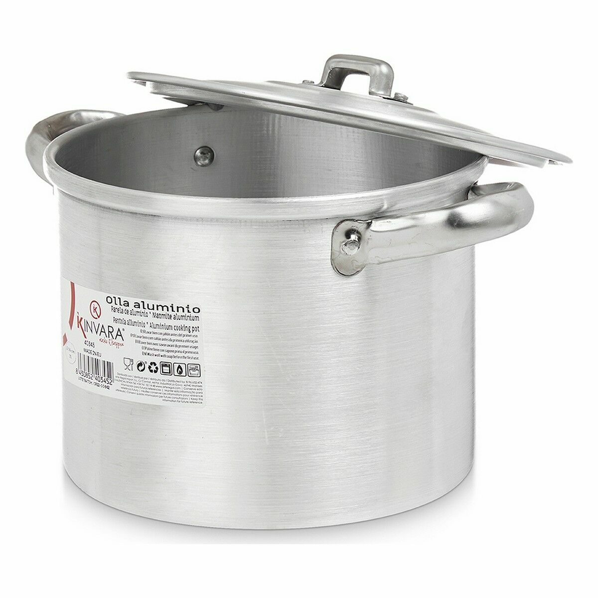 Pentola con Coperchio Kinvara Argentato Alluminio 23,5 x 15 x 18 cm (6 Unità) - Immagine 3