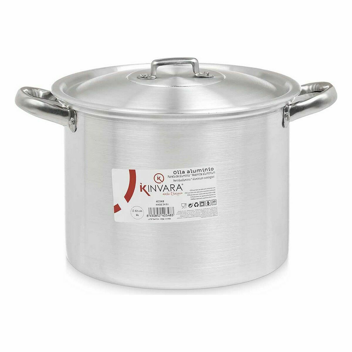 Pentola con Coperchio Kinvara Argentato Alluminio 31 x 20 x 24 cm (6 Unità) - Immagine 2