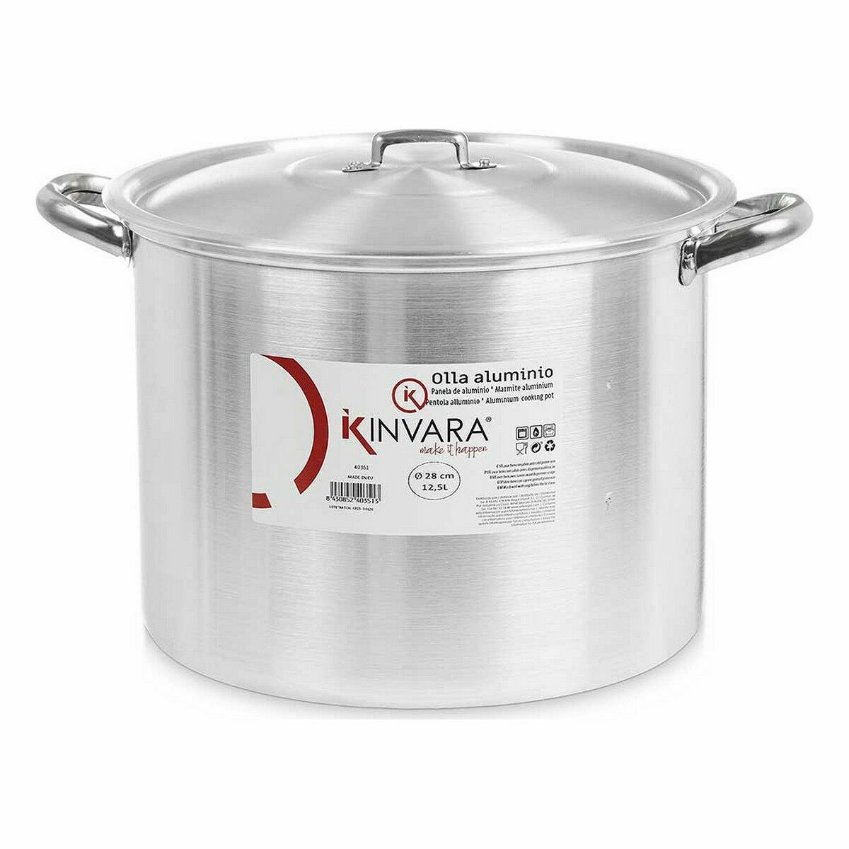 Pentola con Coperchio Kinvara Argentato Alluminio 38 x 25 x 31 cm (4 Unità) - Immagine 2