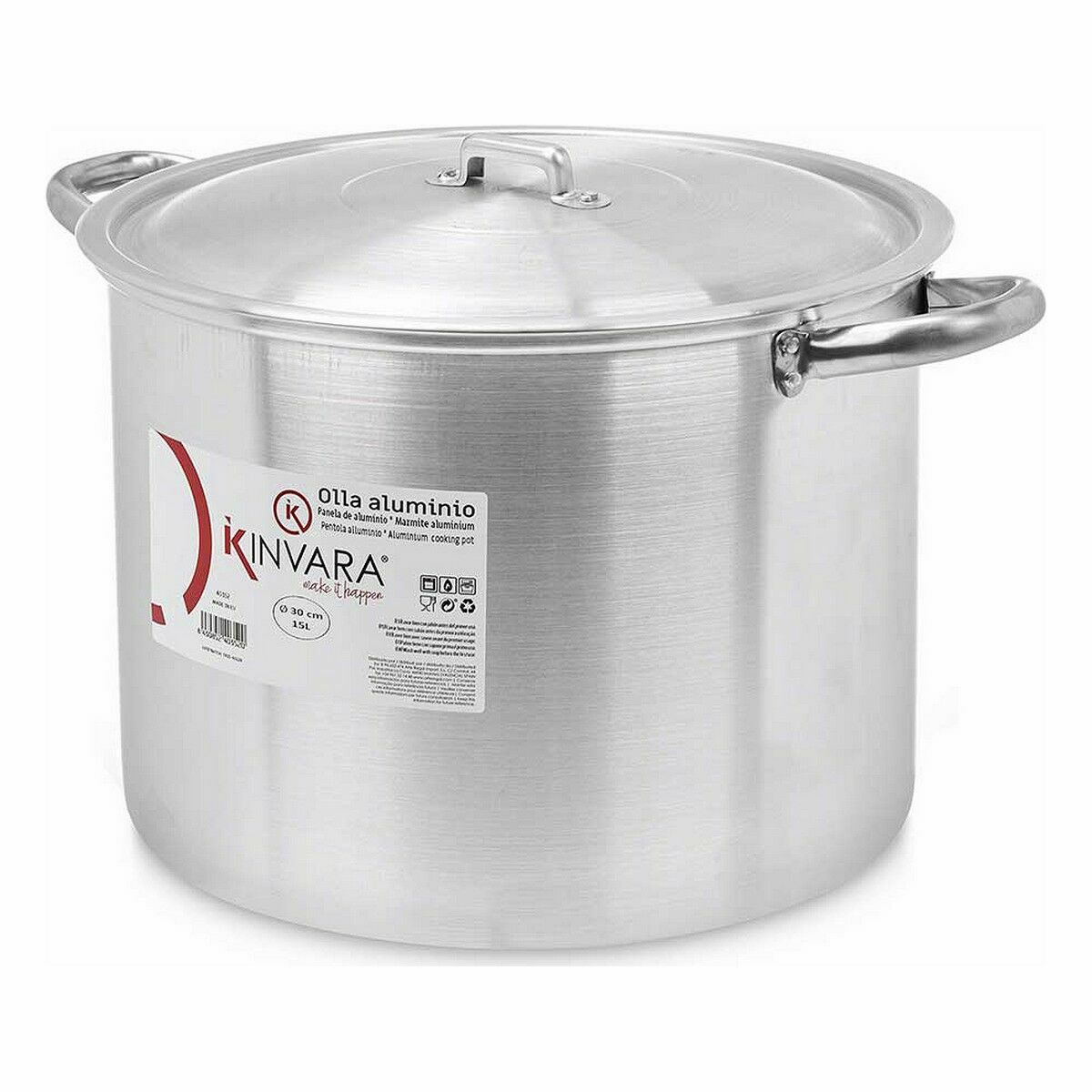 Pentola con Coperchio Kinvara Argentato Alluminio 40 x 27 x 32 cm 42 x 27 x 32,5 cm Ø 30 cm (4 Unità) - Immagine 2