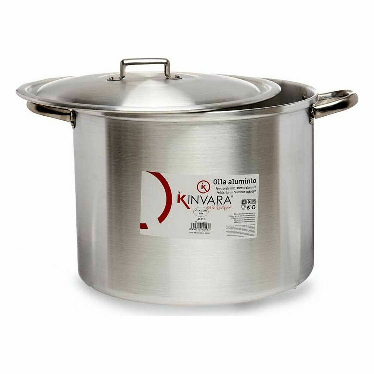 Pentola con Coperchio Kinvara Argentato Alluminio 44 x 30 x 35 cm (2 Unità) - Immagine 2