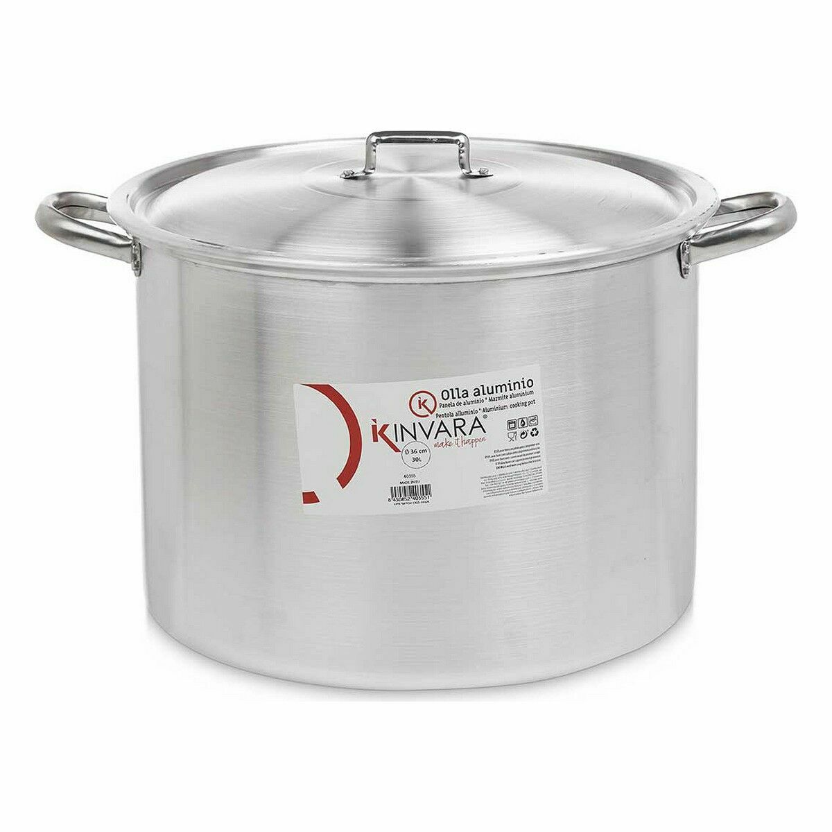 Pentola con Coperchio Kinvara Argentato Alluminio 48,5 x 31 x 39 cm Ø 36 cm (2 Unità) - Immagine 2