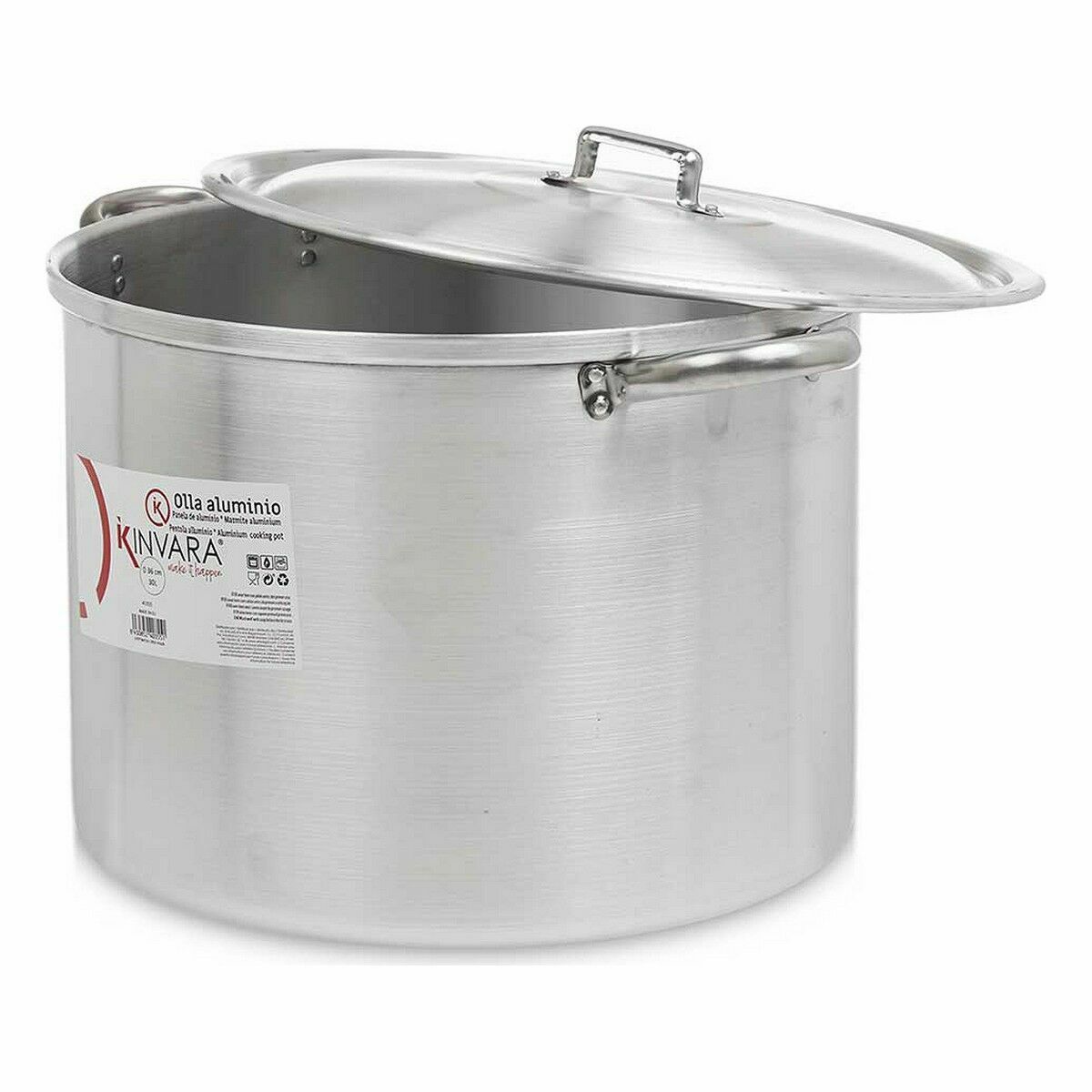 Pentola con Coperchio Kinvara Argentato Alluminio 48,5 x 31 x 39 cm Ø 36 cm (2 Unità) - Immagine 3
