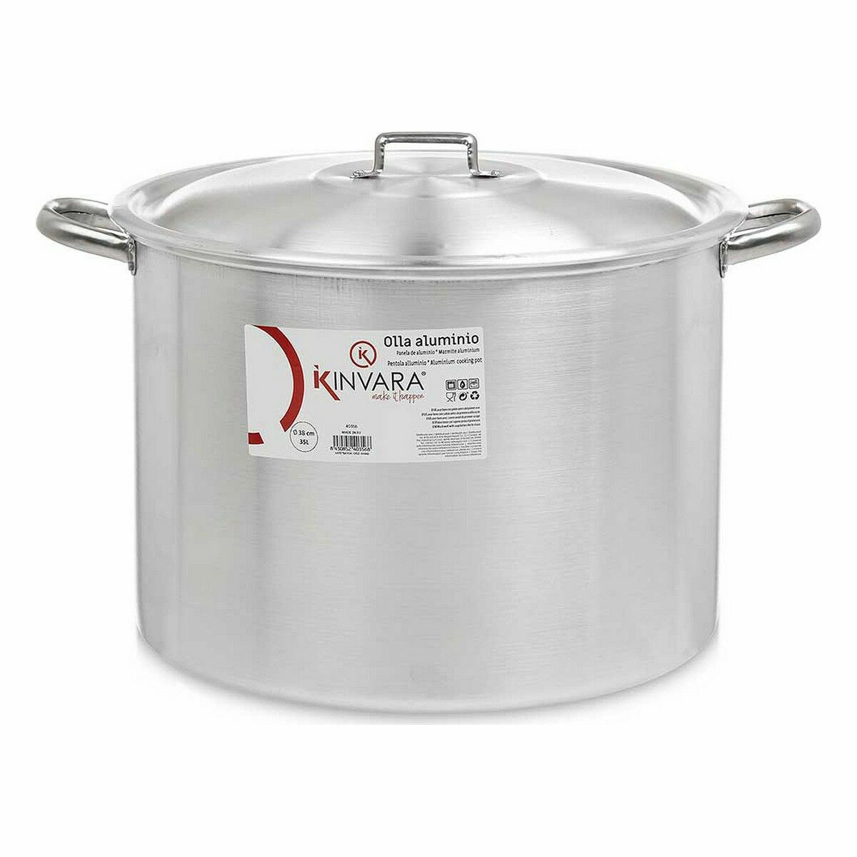 Pentola con Coperchio Kinvara Argentato Alluminio 50,5 x 32 x 41 cm Ø 36 cm (2 Unità) - Immagine 2