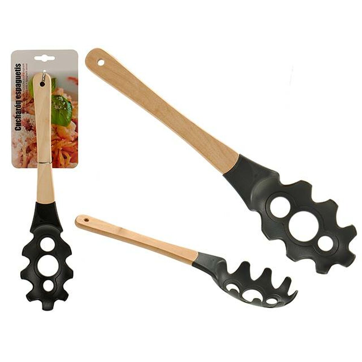 Cucchiaio per Servire la Pasta Nylon Legno 5 x 34,5 x 7,5 cm 5 x 38 x 10 cm (12 Unità) - Immagine 3