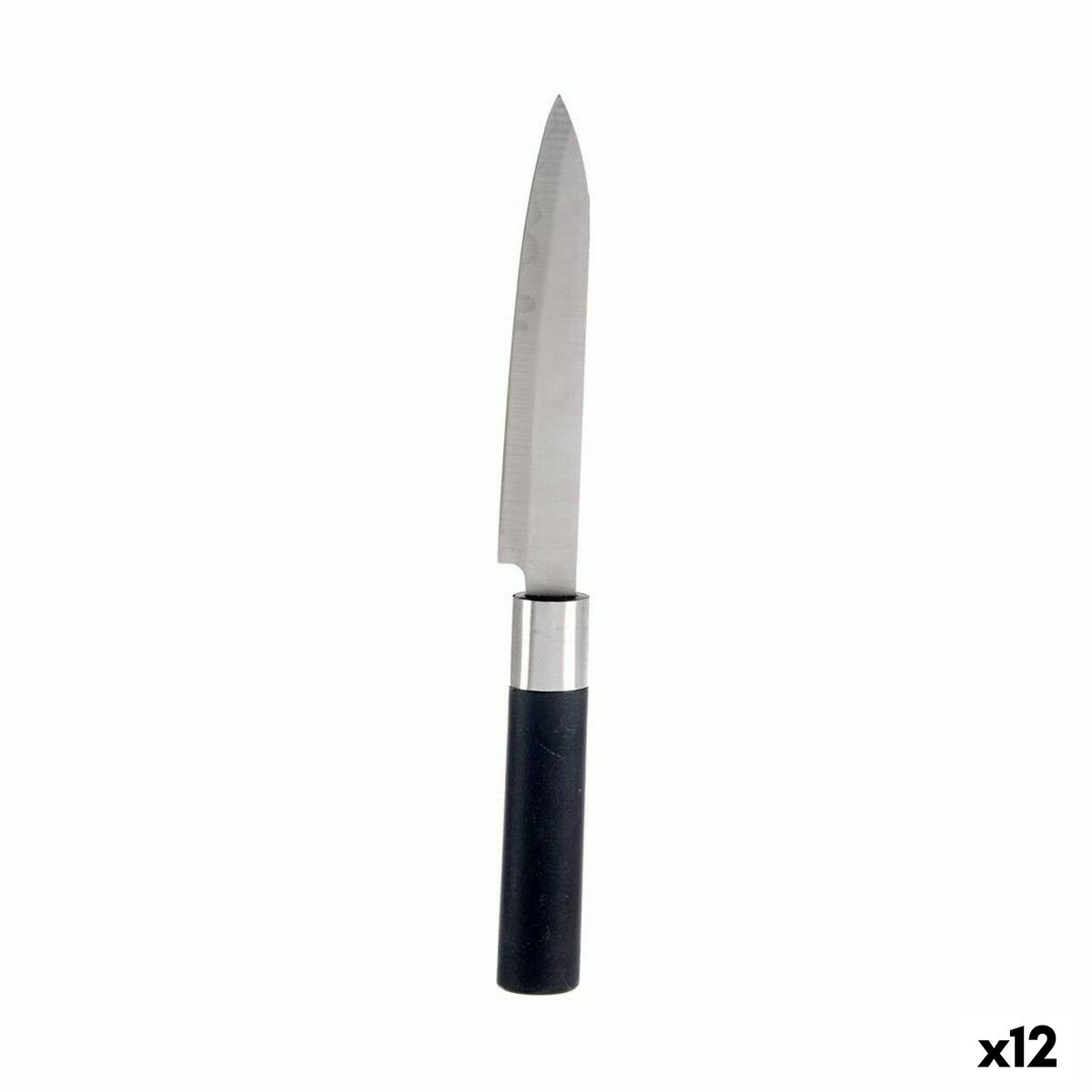 Coltello da Cucina Kinvara Nero Argentato Acciaio inossidabile Plastica 3 x 23,5 x 2 cm (12 Unità)