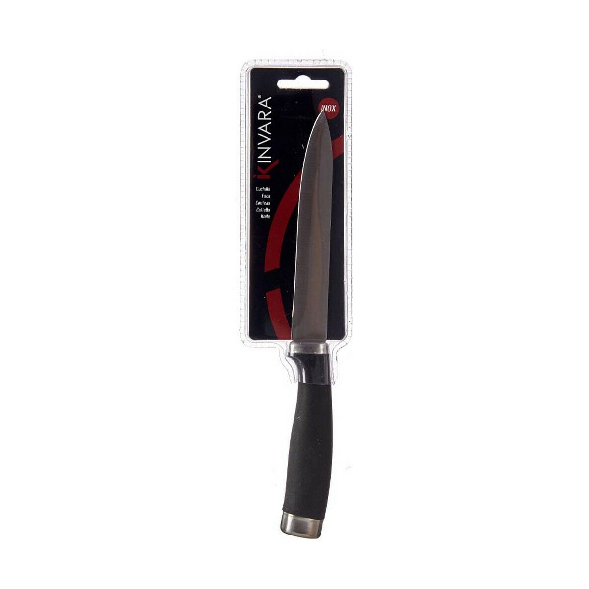 Coltello da Cucina Kinvara Nero Argentato Acciaio inossidabile Plastica 3 x 23,5 x 2 cm (12 Unità) - Immagine 3