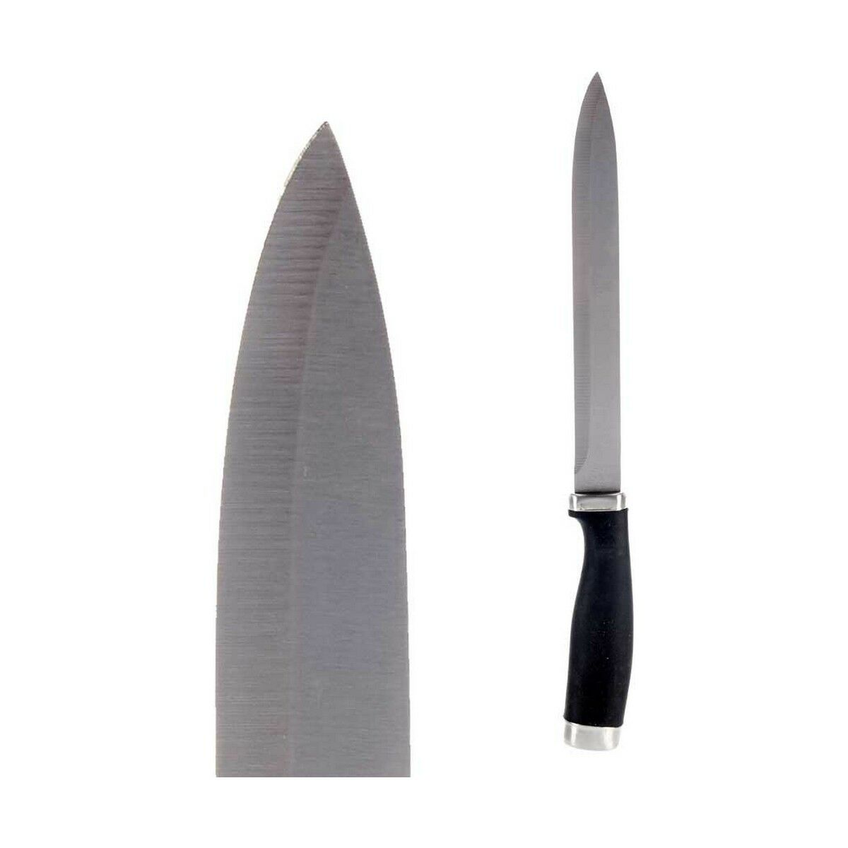 Coltello da Cucina Kinvara Nero Argentato Acciaio inossidabile Plastica 3,5 x 33 x 2 cm 33 x 2 x 3,5 cm (12 Unità) - Immagine 2