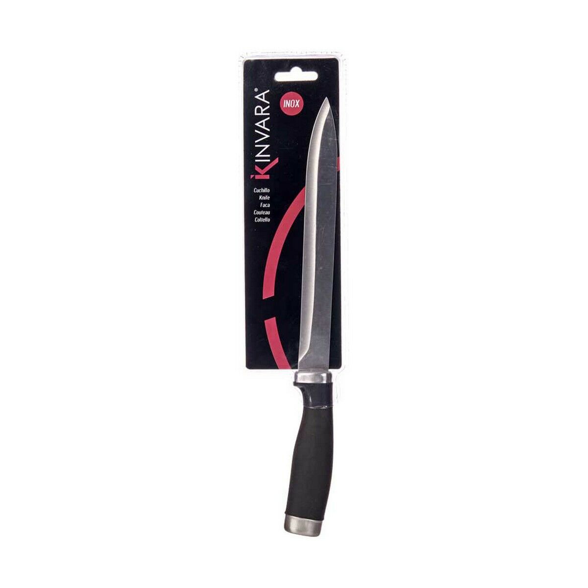 Coltello da Cucina Kinvara Nero Argentato Acciaio inossidabile Plastica 3,5 x 33 x 2 cm 33 x 2 x 3,5 cm (12 Unità) - Immagine 3