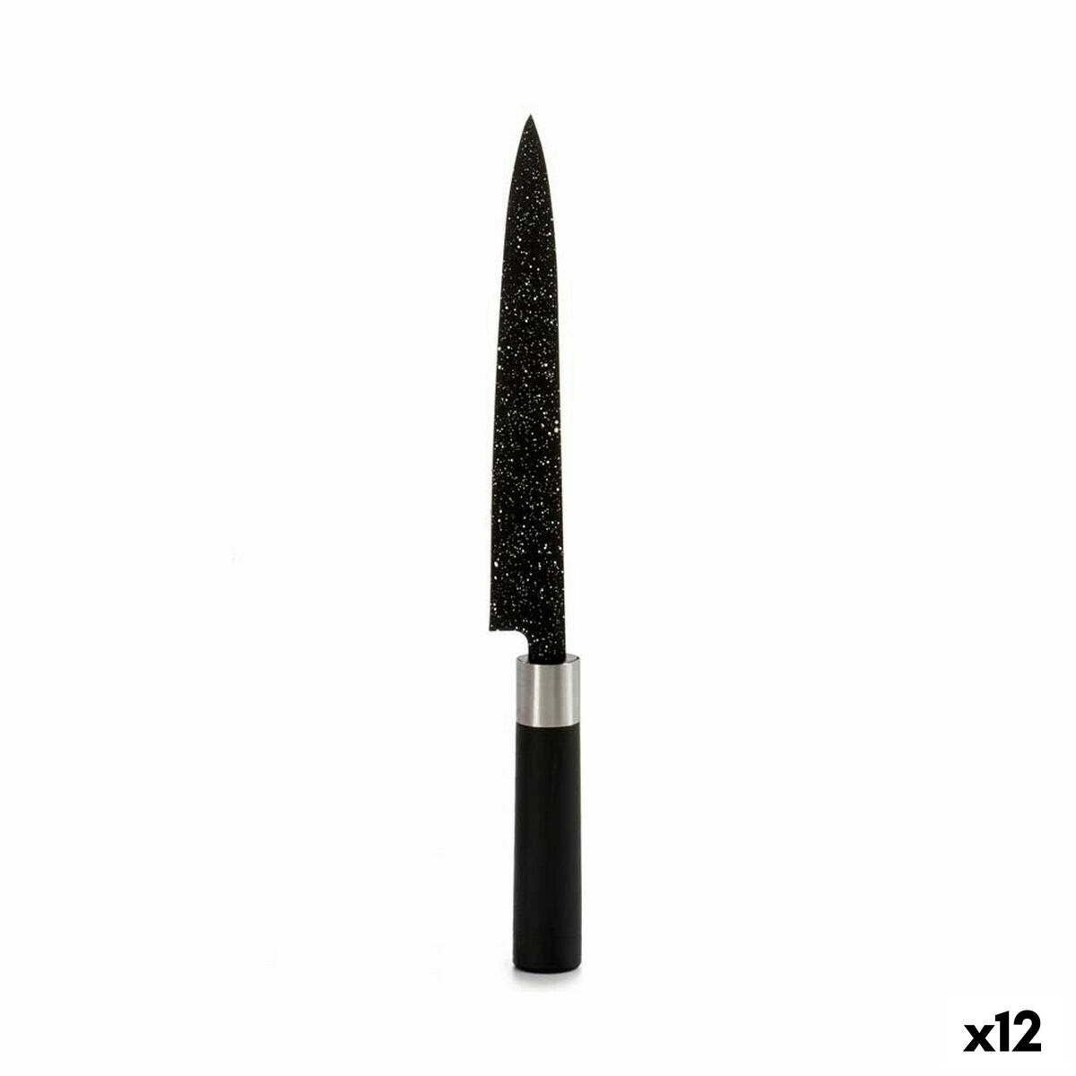 Coltello da Cucina Kinvara Nero Argentato Acciaio inossidabile Plastica 3,5 x 33,3 x 2,2 cm 33,5 x 2,2 x 3,5 cm Marmo (12 Unità)