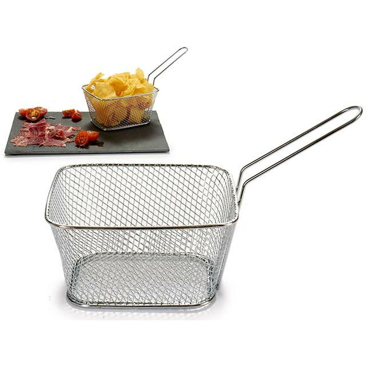 Cestino per Servire Aperitivi Kinvara Argentato Metallo Ferro 23 x 13 x 11 cm 24 x 13 x 11 cm 23 x 12,5 x 10,5 cm (24 Unità) - Immagine 2