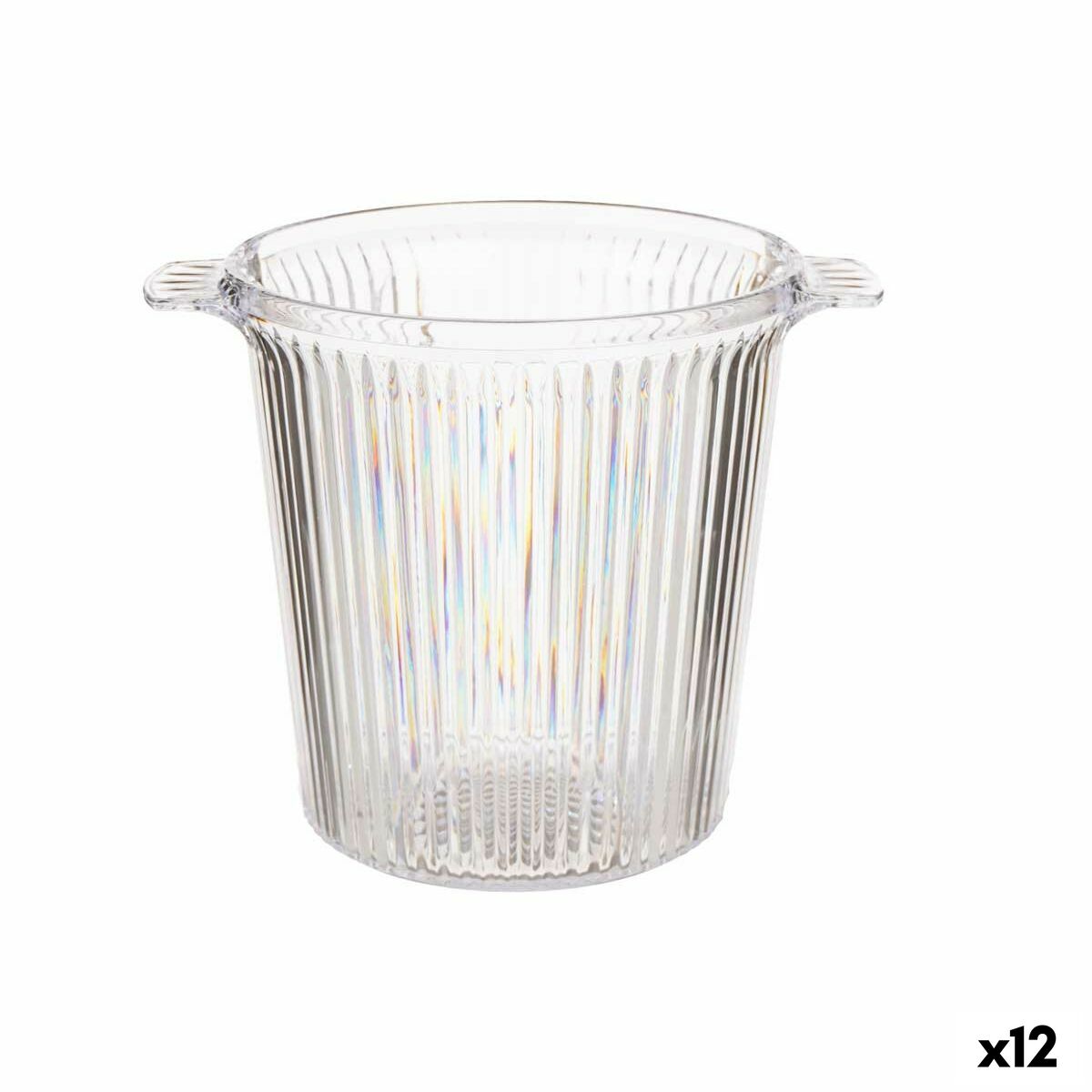 Secchiello per il ghiaccio Leknes Trasparente polistirene Righe 16,5 x 17 x 21 cm (12 Unità)