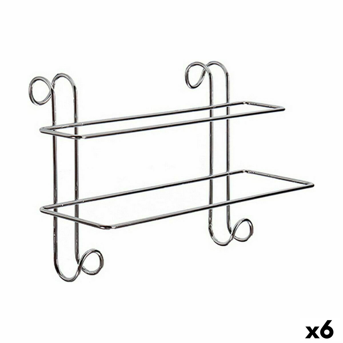 Portasciugamani Argentato Metallo 14 x 20 x 39 cm (6 Unità)