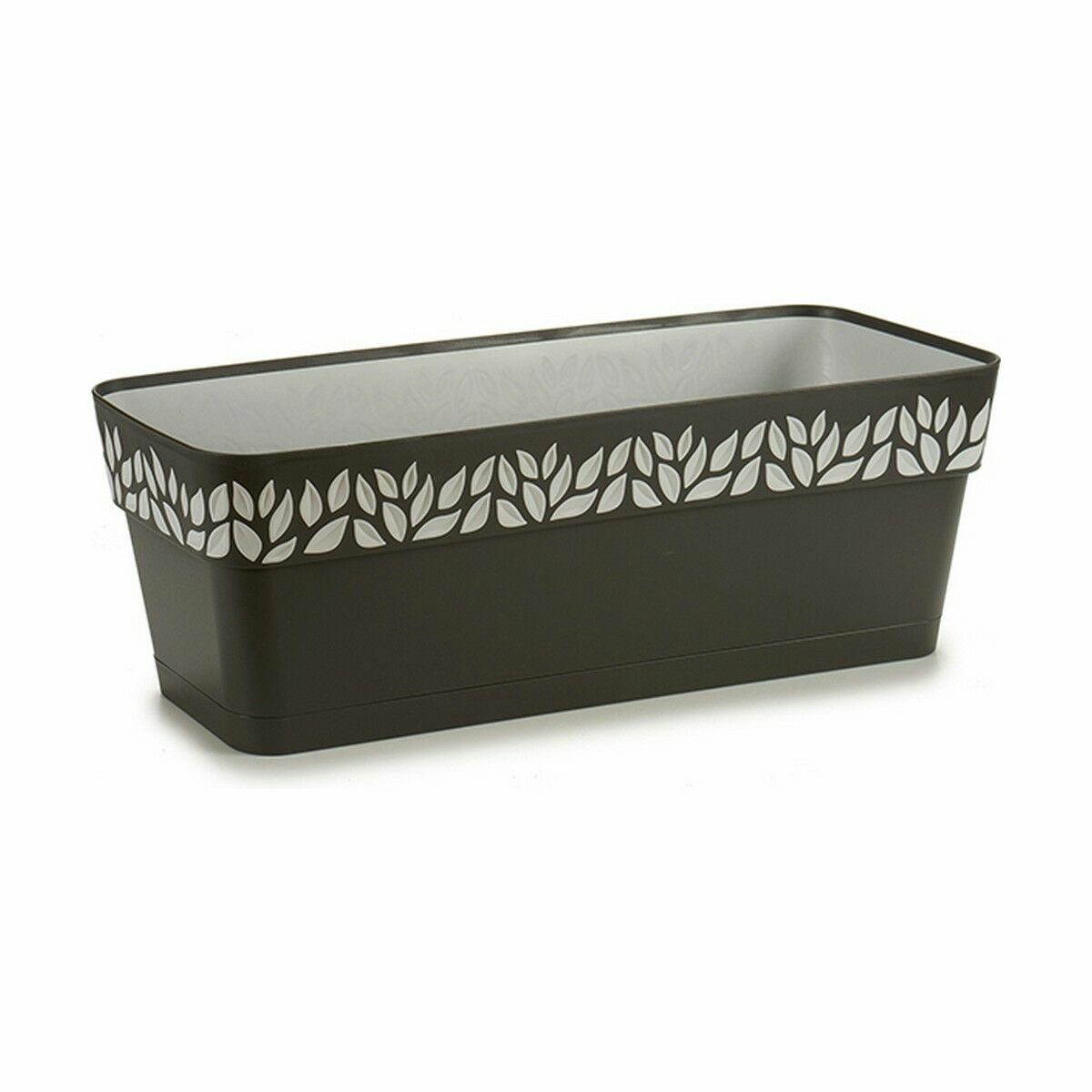 Vaso rettangolare da Balcone Stefanplast Cloe Antracite Plastica 49,5 x 17 x 19 cm (12 Unità) - Immagine 2
