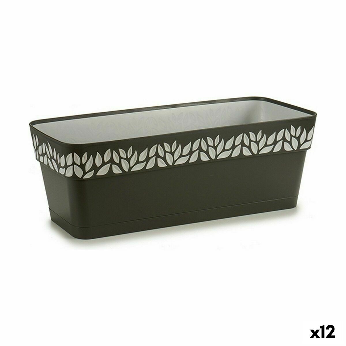 Vaso rettangolare da Balcone Stefanplast Cloe Antracite Plastica 49,5 x 17 x 19 cm (12 Unità)