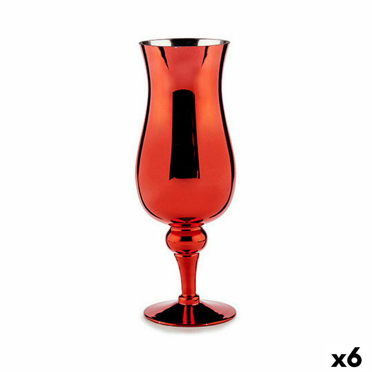 Portacandele Gift Decor Rosso Cristallo 13,5 x 35 x 13,5 cm (6 Unità)