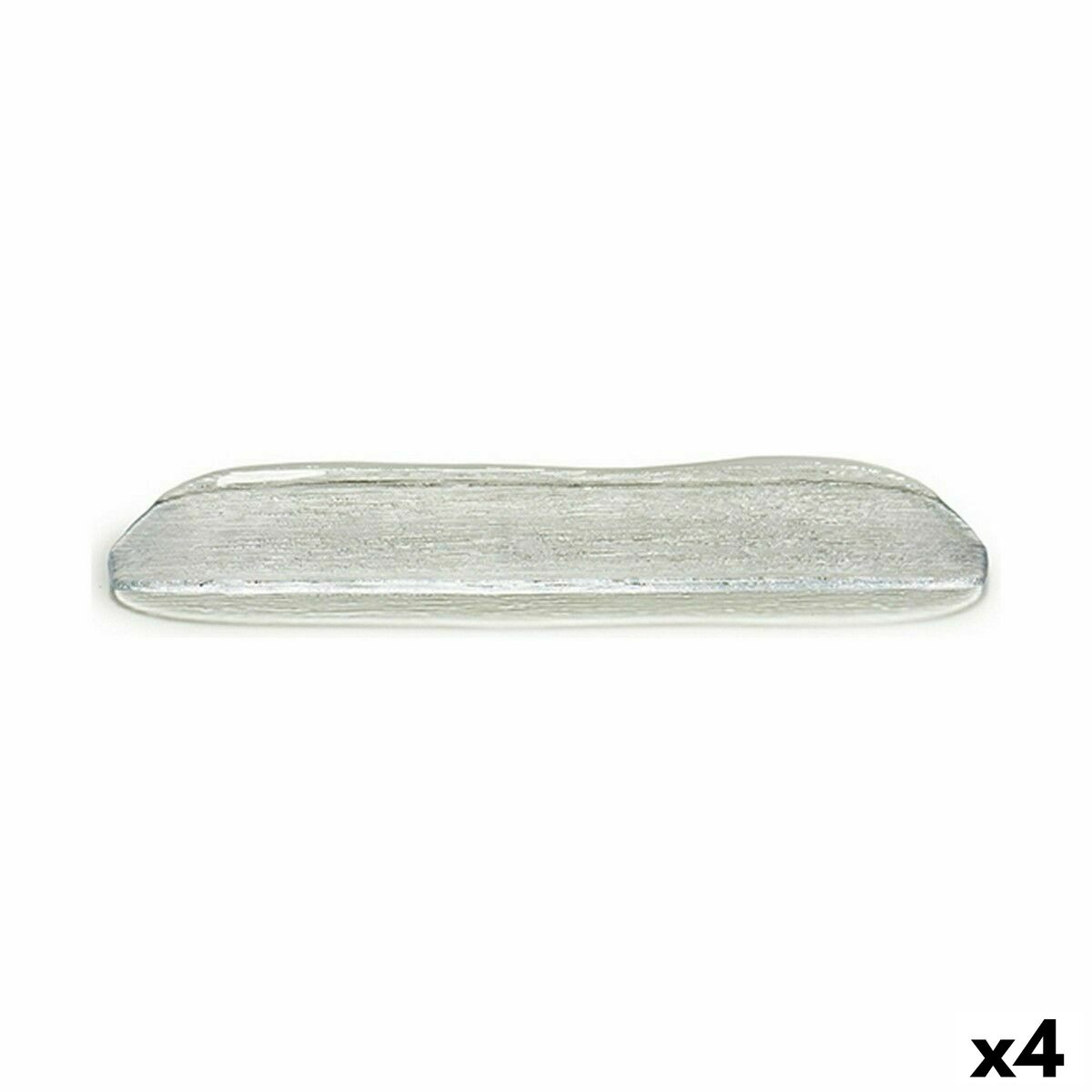 Teglia da Cucina Vivalto Oasis Trasparente Vetro 18 x 2 x 47 cm (4 Unità)