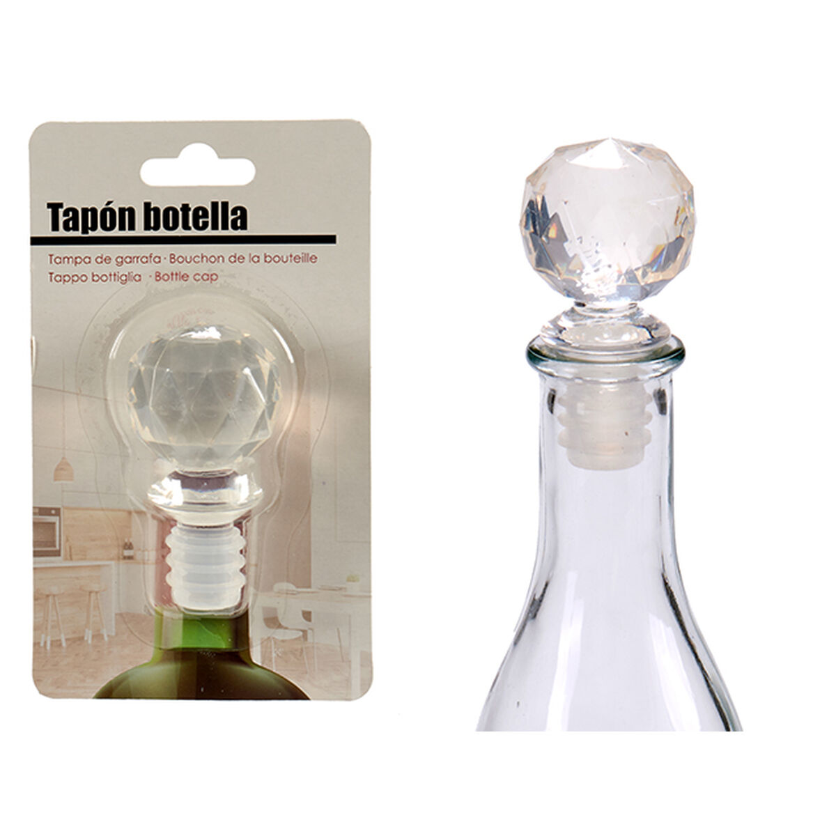 Tappo ermetico per bottiglie Kinvara Trasparente 3,5 x 14,5 x 8,5 cm Sfera (12 Unità) - Immagine 2