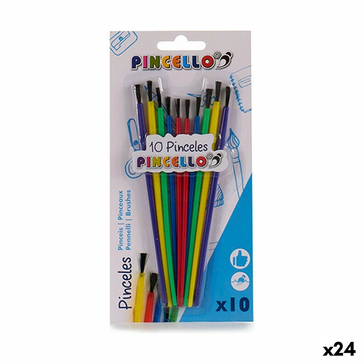 Pennelli Pincello Multicolore Set (24 Unità)