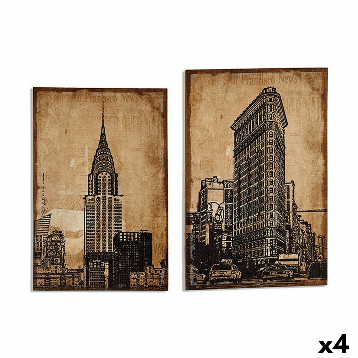 Tela Gift Decor New York 90 x 3 x 60 cm (4 Unità)