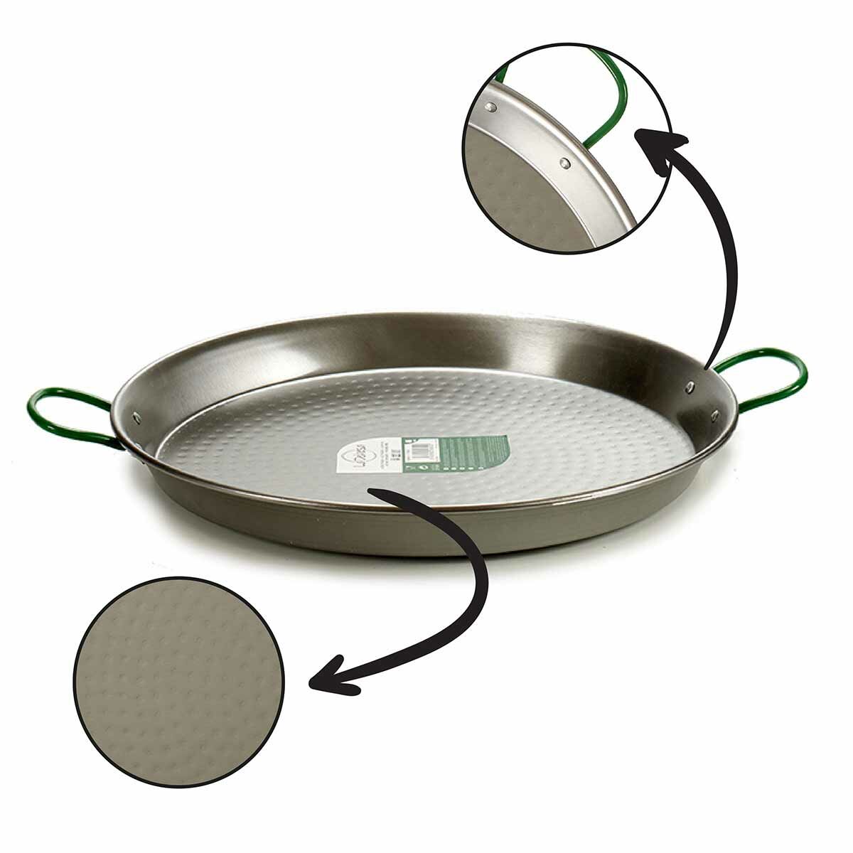 Padella La Dehesa Argentato Acciaio Lucidato Ø 50 cm 63,5 x 5,5 x 50,5 cm (4 Unità) - Immagine 3