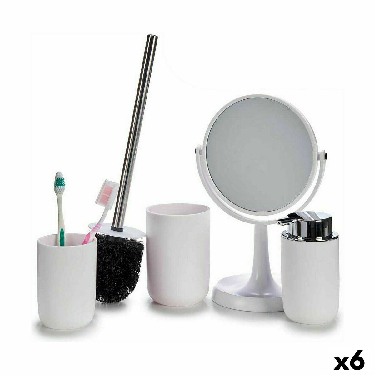 Set da Bagno Berilo Bianco polipropilene 16,5 x 29,5 x 17 cm 4 Pezzi (6 Unità)