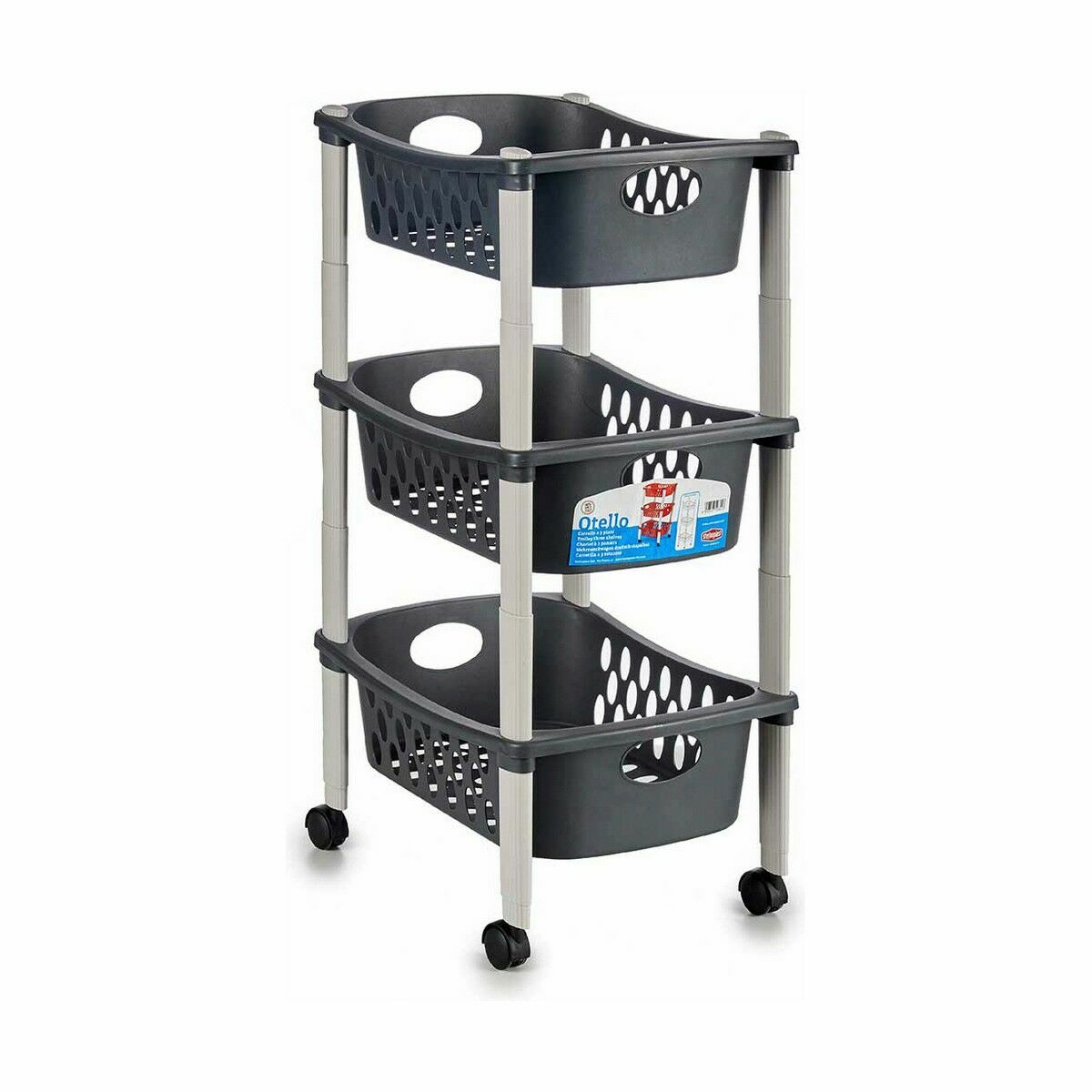 Carrello per Verdure Stefanplast Bianco Antracite Plastica 40 x 29,5 x 68,5 cm (44 Unidades) - Immagine 3