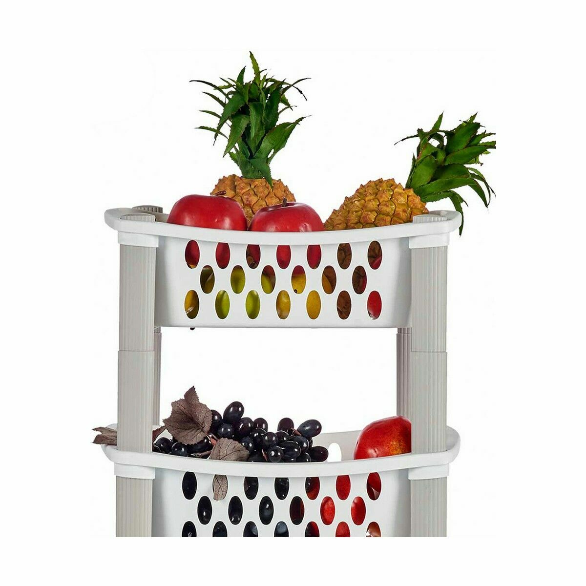 Carrello per Verdure Stefanplast Bianco Antracite Plastica 40 x 29,5 x 68,5 cm (44 Unidades) - Immagine 4