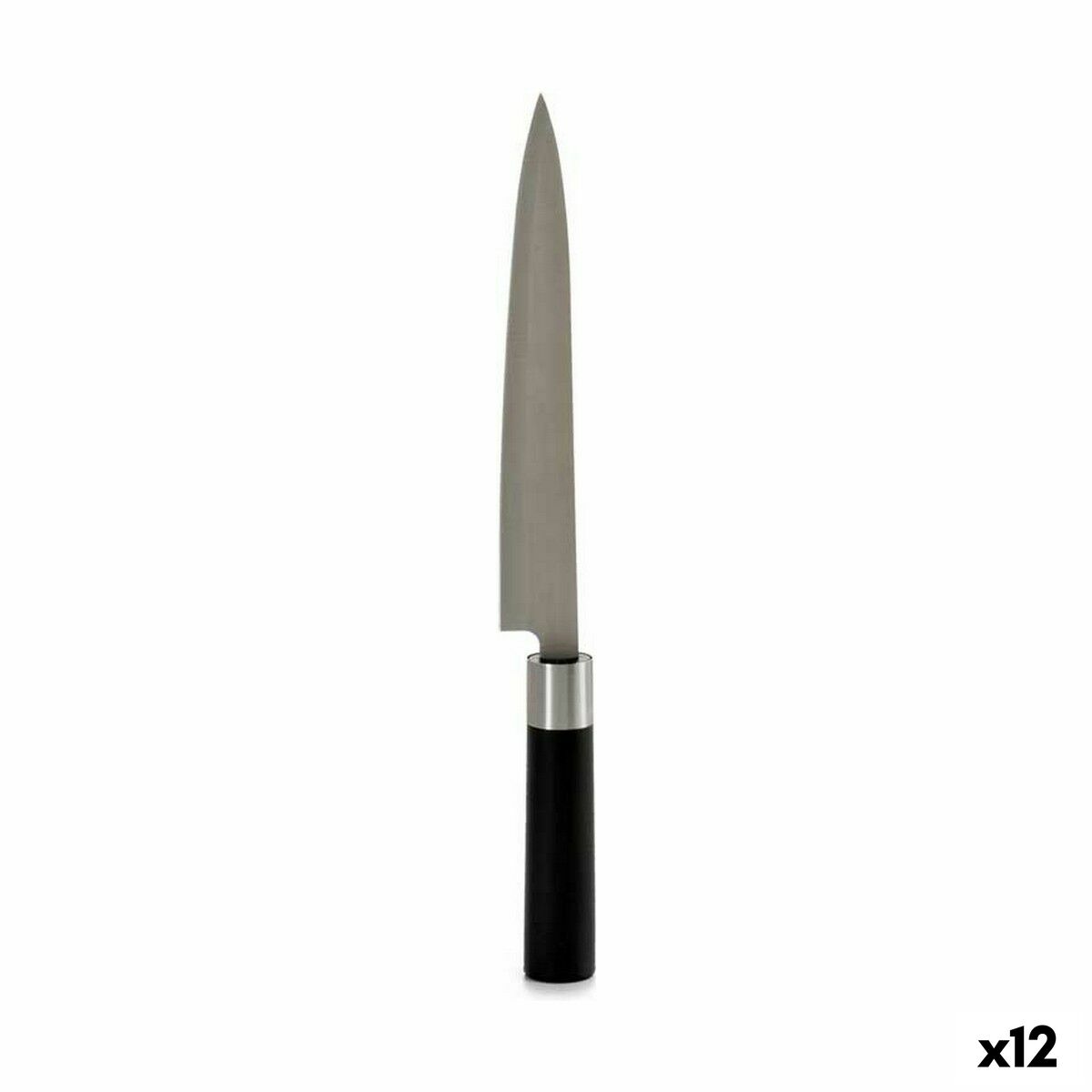 Coltello da Cucina Kinvara Nero Argentato Acciaio inossidabile Plastica 3,5 x 33,5 x 2,2 cm (12 Unità)