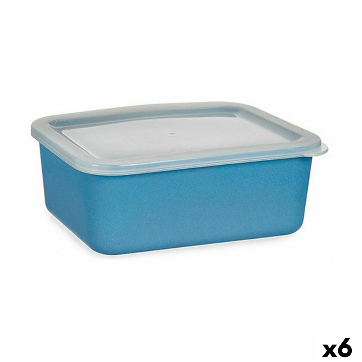 Scatola portaoggetti con coperchio Blu scuro Bambù Melammina Amido di mais (6 Unità)