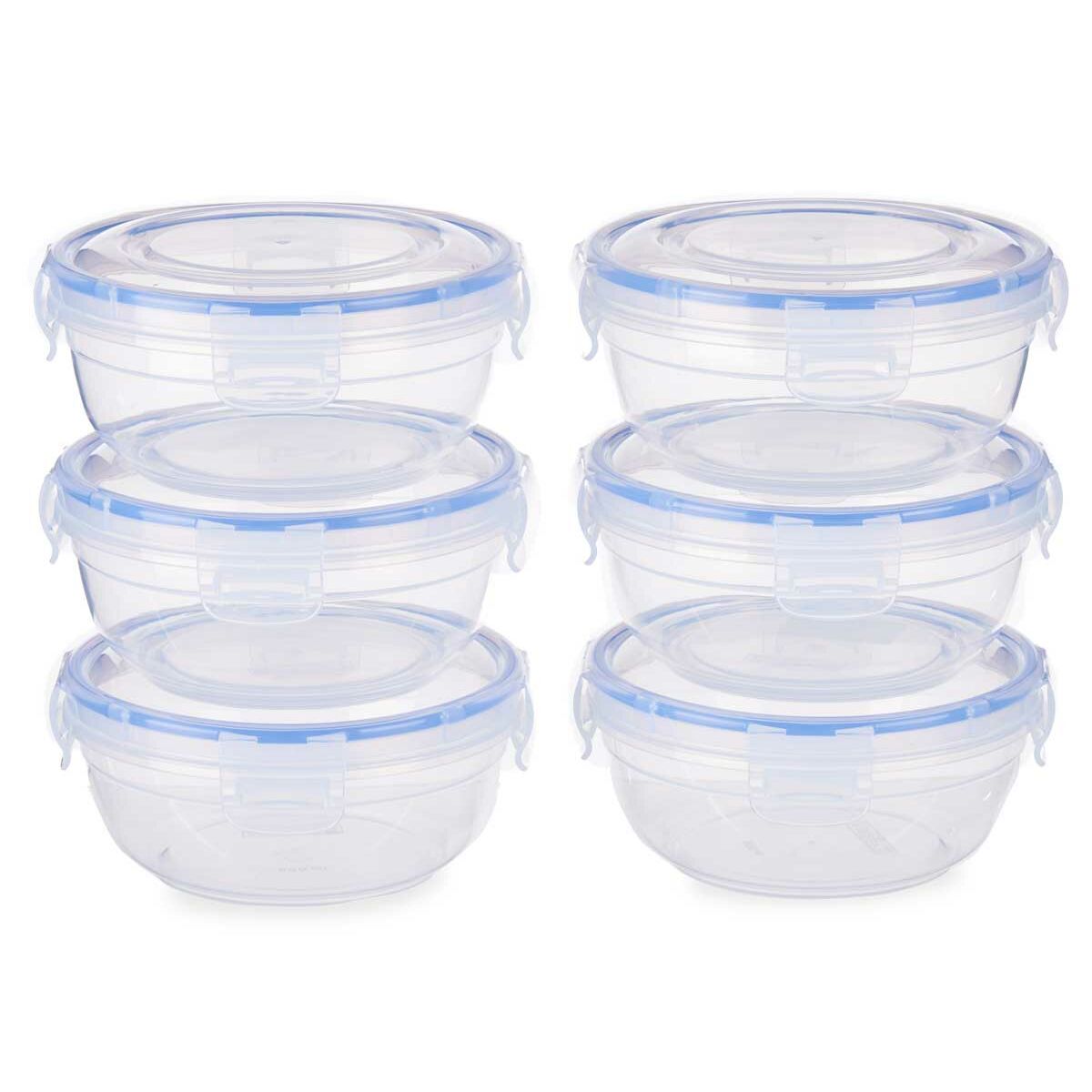 Set di scatole porta pranzo Leknes Azzurro Trasparente polipropilene Plastica 800 ml Ermetico (8 Unità) - Immagine 2