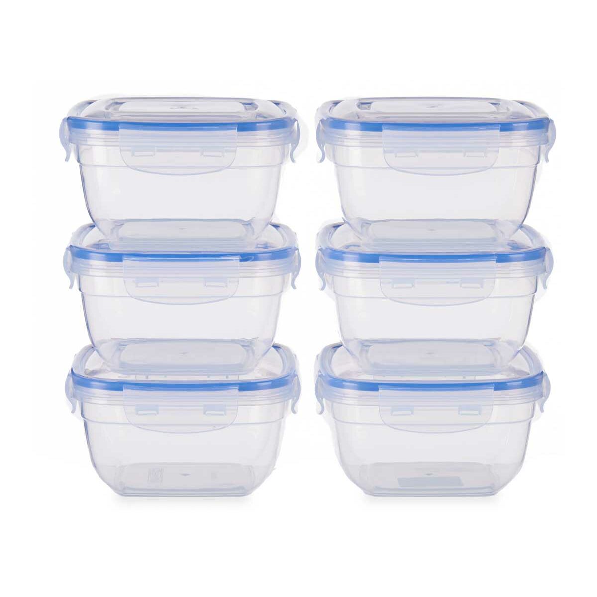 Set di scatole porta pranzo Leknes Azzurro Trasparente polipropilene Plastica 900 ml Ermetico (8 Unità) - Immagine 2