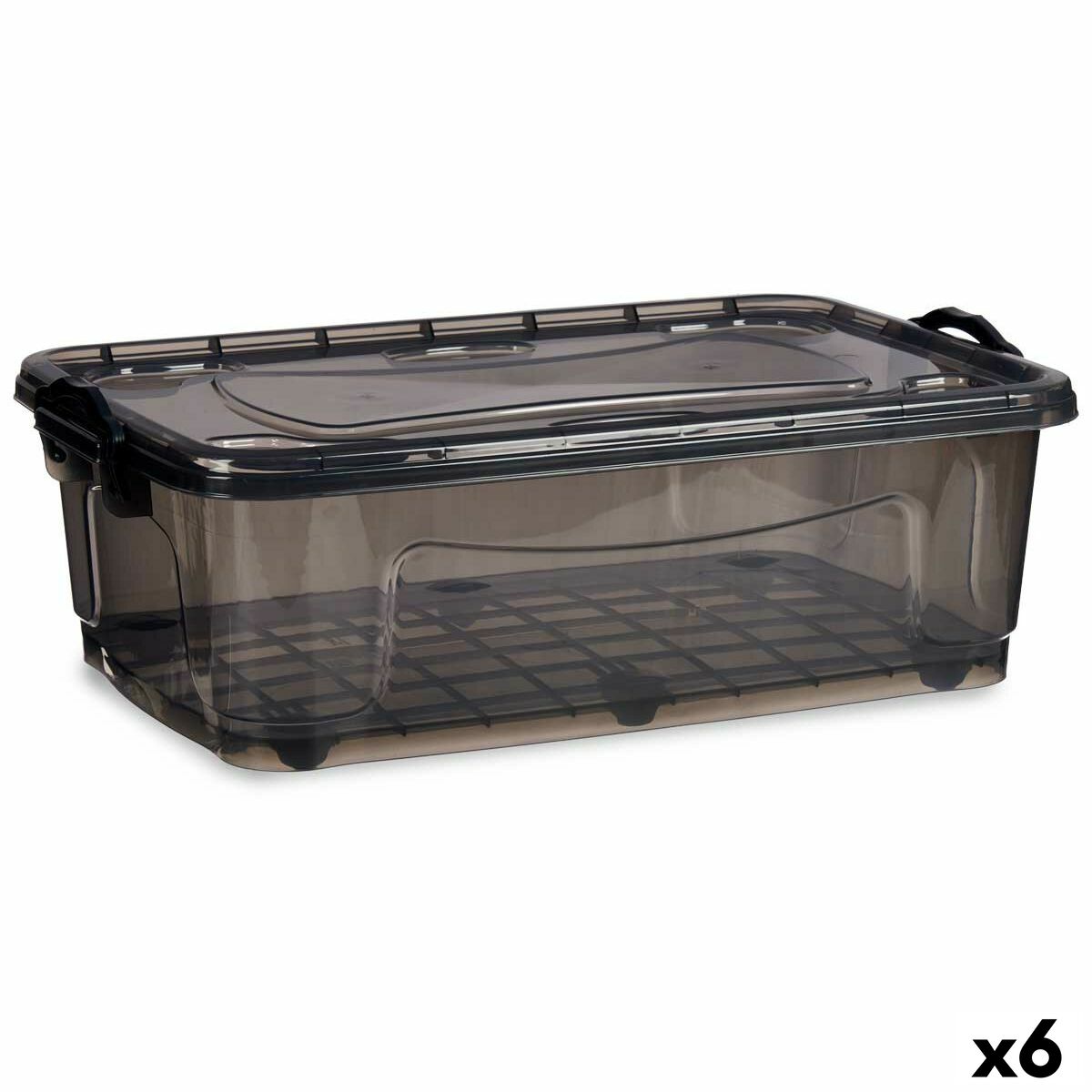 Scatola con Ruote per Organizzare Kipit Antracite Plastica 30 L 40 x 20,5 x 63 cm (6 Unità)