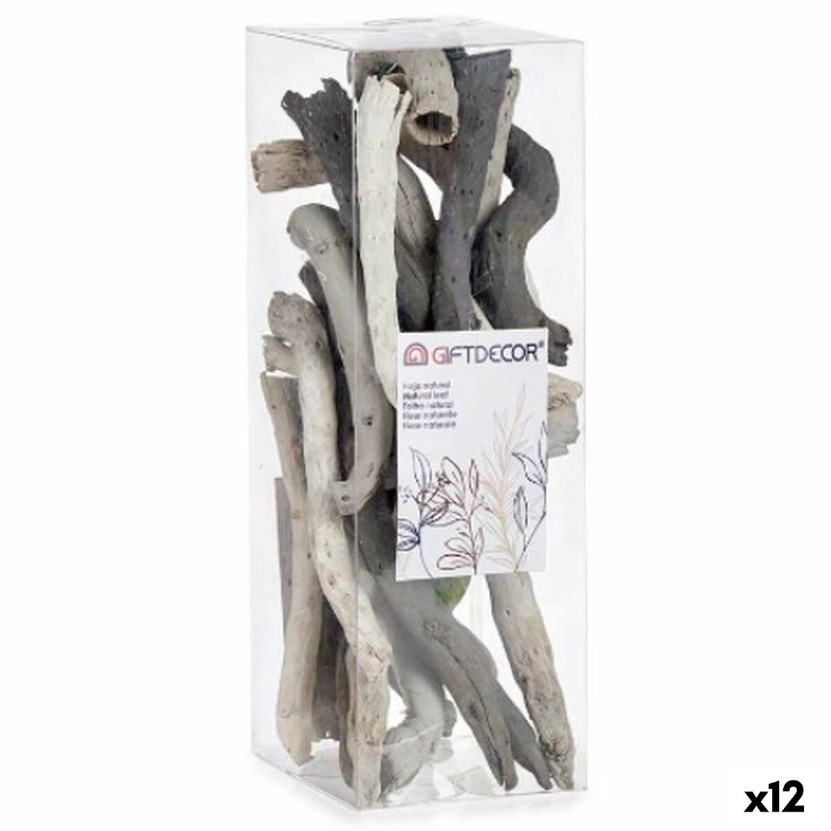 Tronco Decorativo Gift Decor Grigio 9 x 27 x 9 cm (12 Unità)