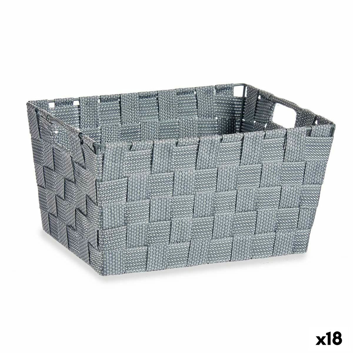 Cestino Multiuso Kipit Grigio Poliestere Stoffa Intrecciato 5 L (18 Unità)