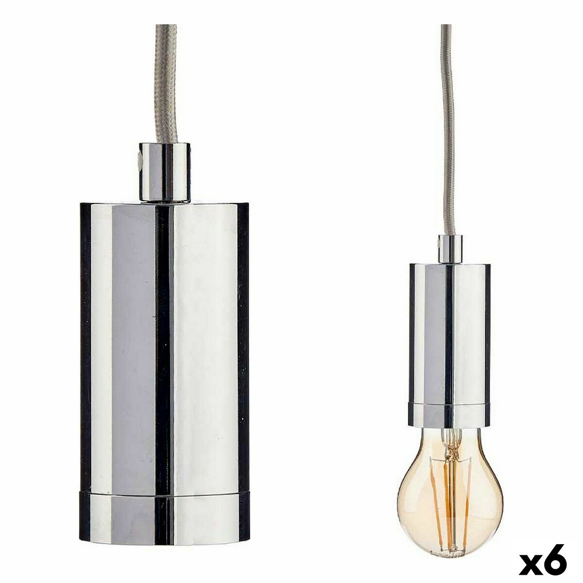 Lampadario Gift Decor Argentato 60 W 220-250 V (6 Unità)