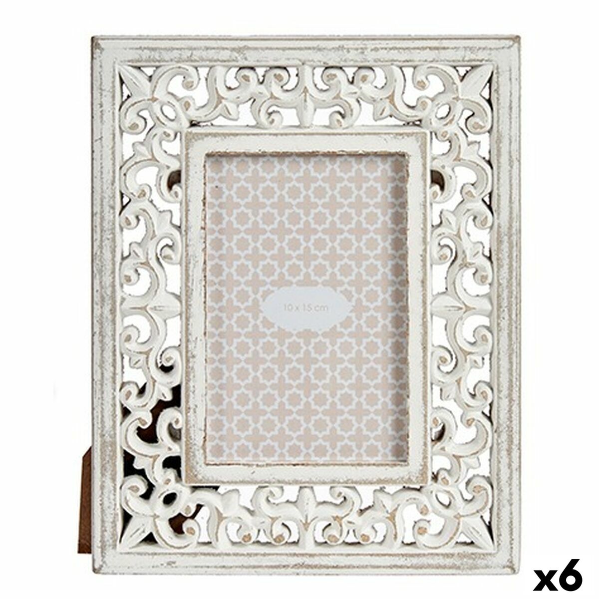 Cornice Portafoto Gift Decor Bianco Legno MDF Legno di eucalipto (6 Unità)