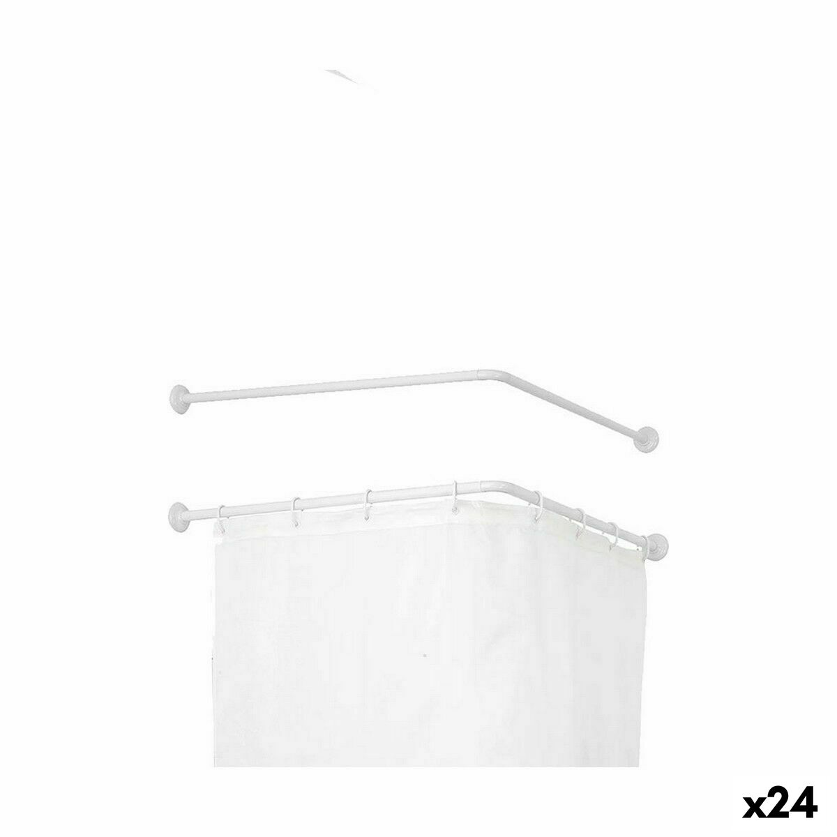 Bastone per Tende Berilo Bianco Alluminio 80 cm 5,5 x 96 x 11 cm Di Doccia (24 Unità)