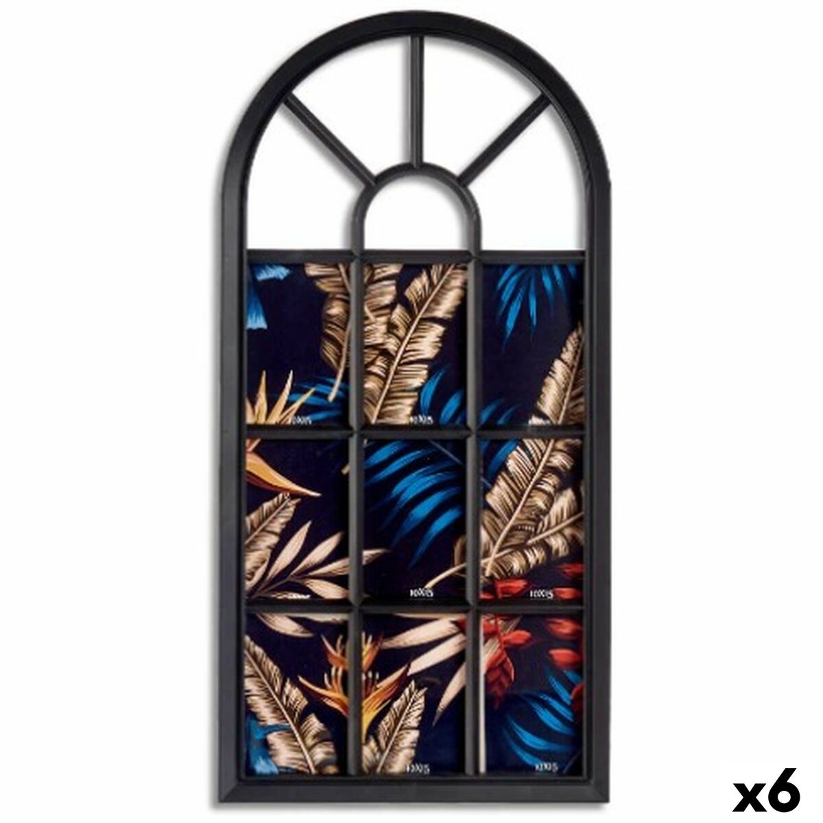 Portafoto da Parete Gift Decor Nero Vetro Plastica Finestra (6 Unità)