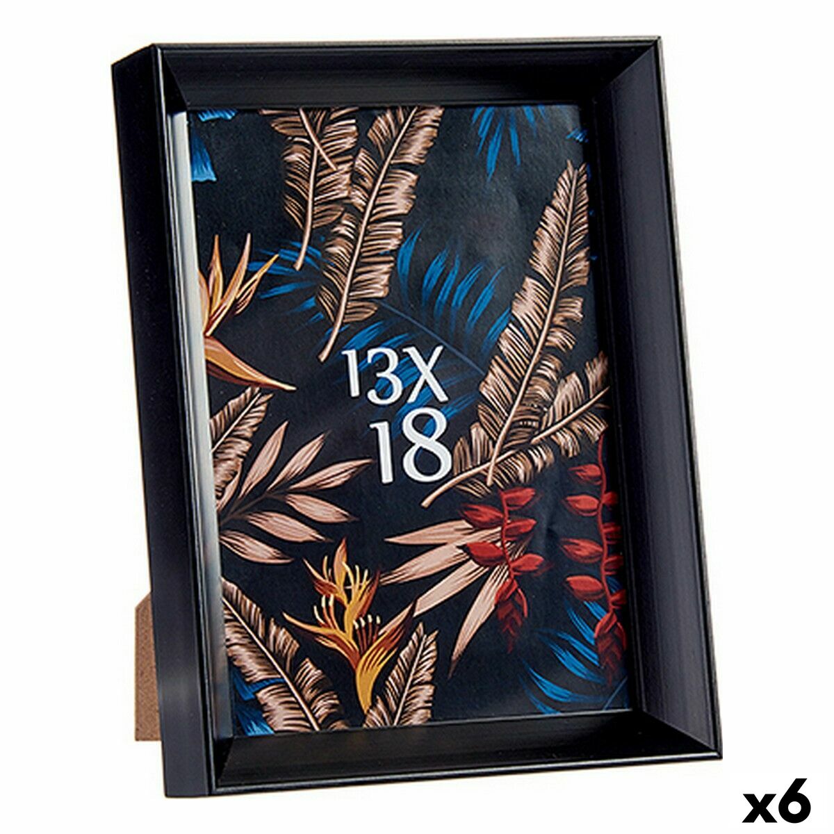 Cornice Portafoto Gift Decor Nero Vetro Plastica (6 Unità)