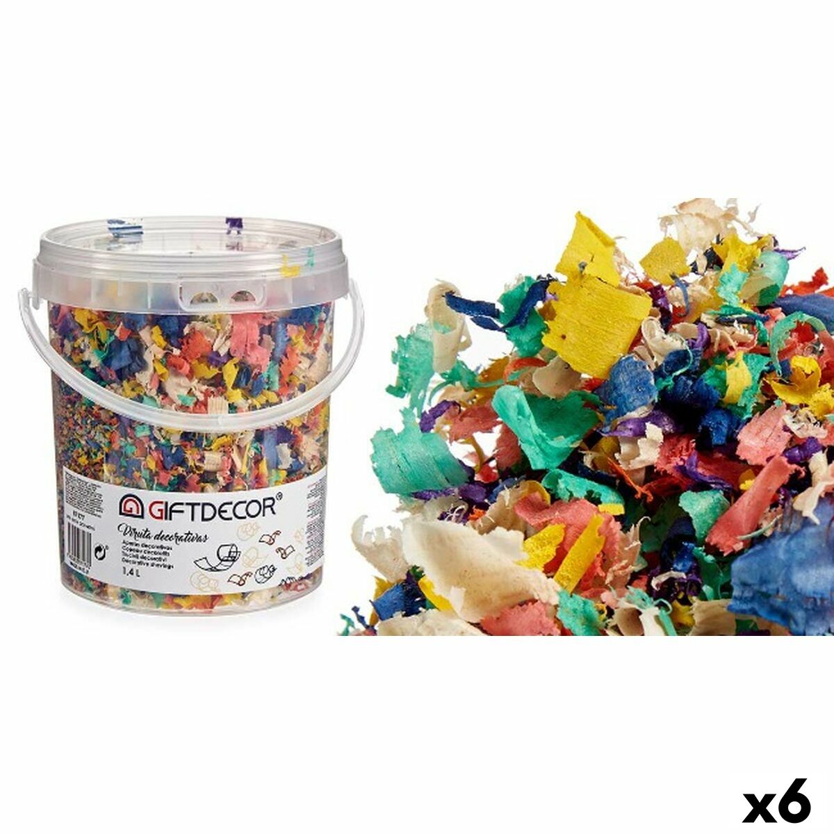 Scaglie decorative Gift Decor Multicolore 1,4 L (6 Unità)