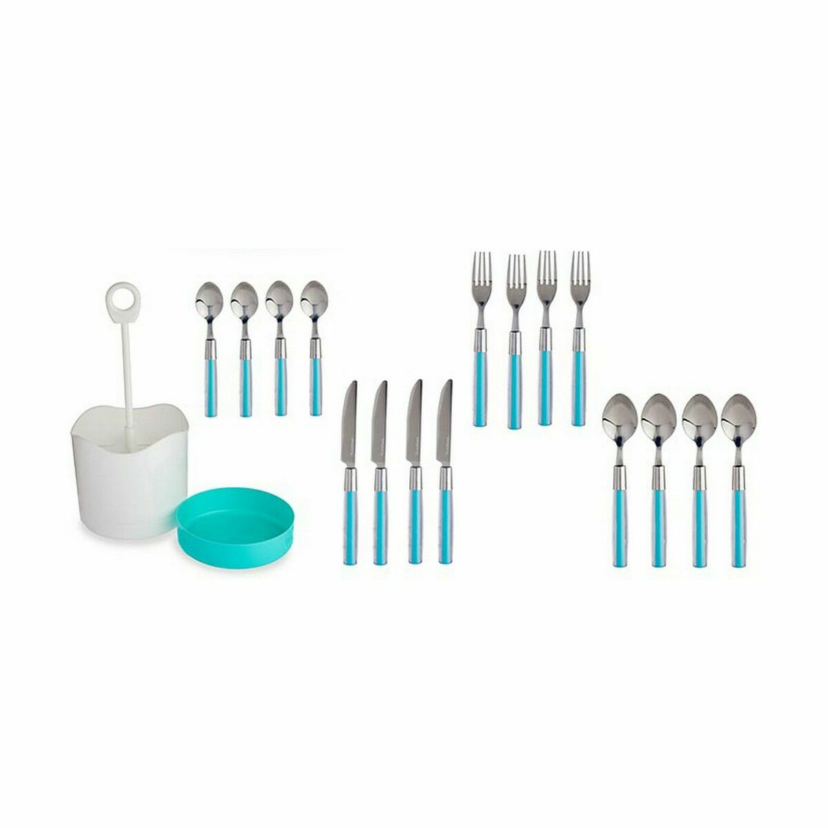 Set di Posate Kinvara Azzurro Acciaio inossidabile Plastica (8 Unità) - Immagine 2