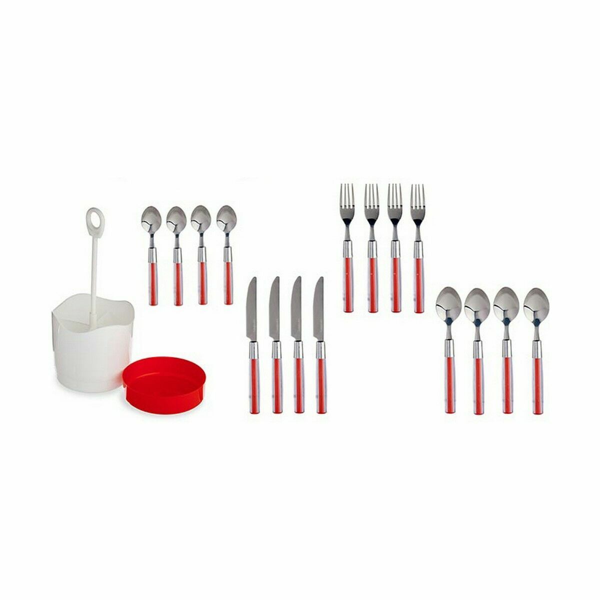 Set di Posate Kinvara Rosso Acciaio inossidabile Plastica (8 Unità) - Immagine 2