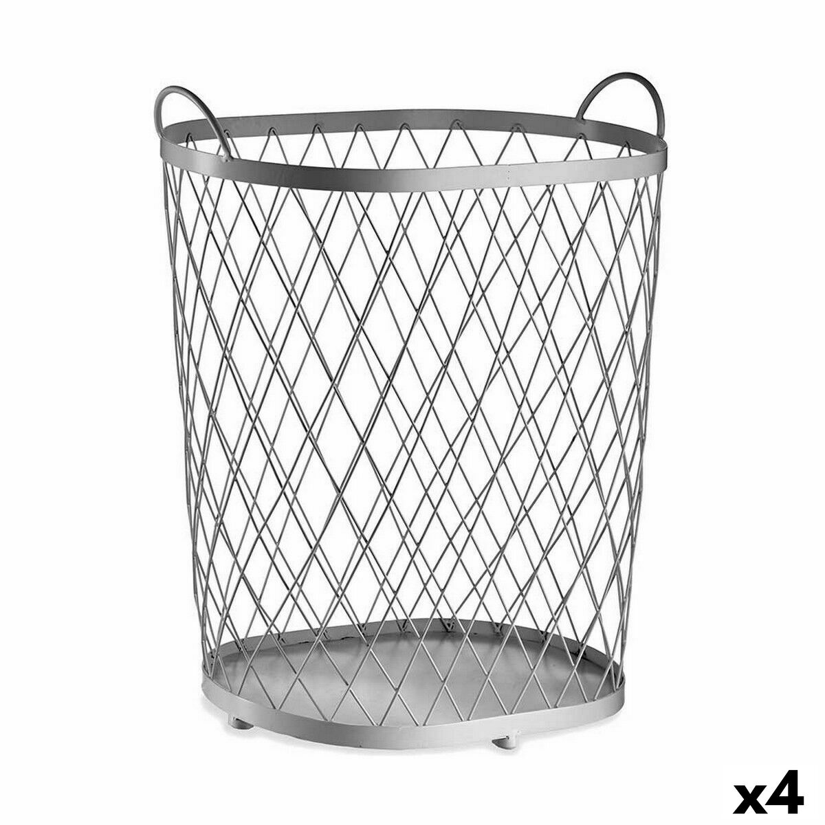 Cesto Gift Decor Argentato Argento Metallo 40 L (4 Unità)