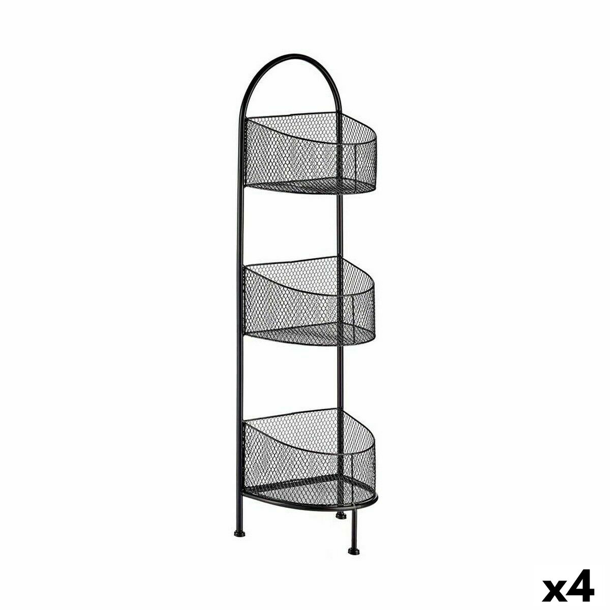 Scaffale Gift Decor Nero Metallo 21,2 x 97 x 28,5 cm (4 Unità)