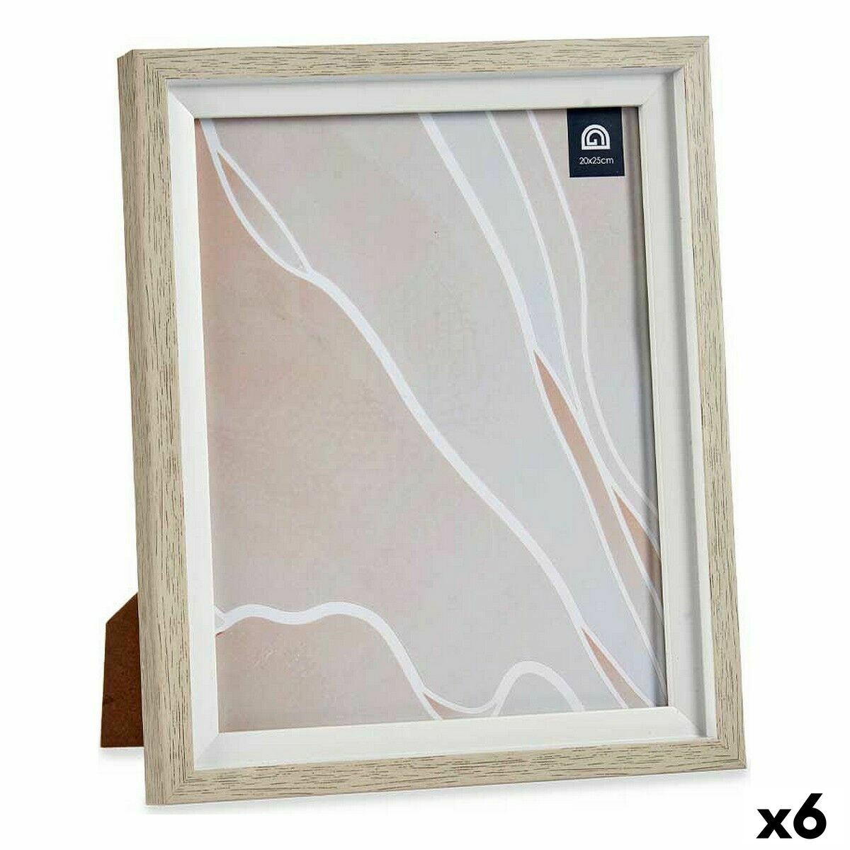 Cornice Portafoto Gift Decor Bianco Beige Vetro Cristallo polistirene Plastica (6 Unità)